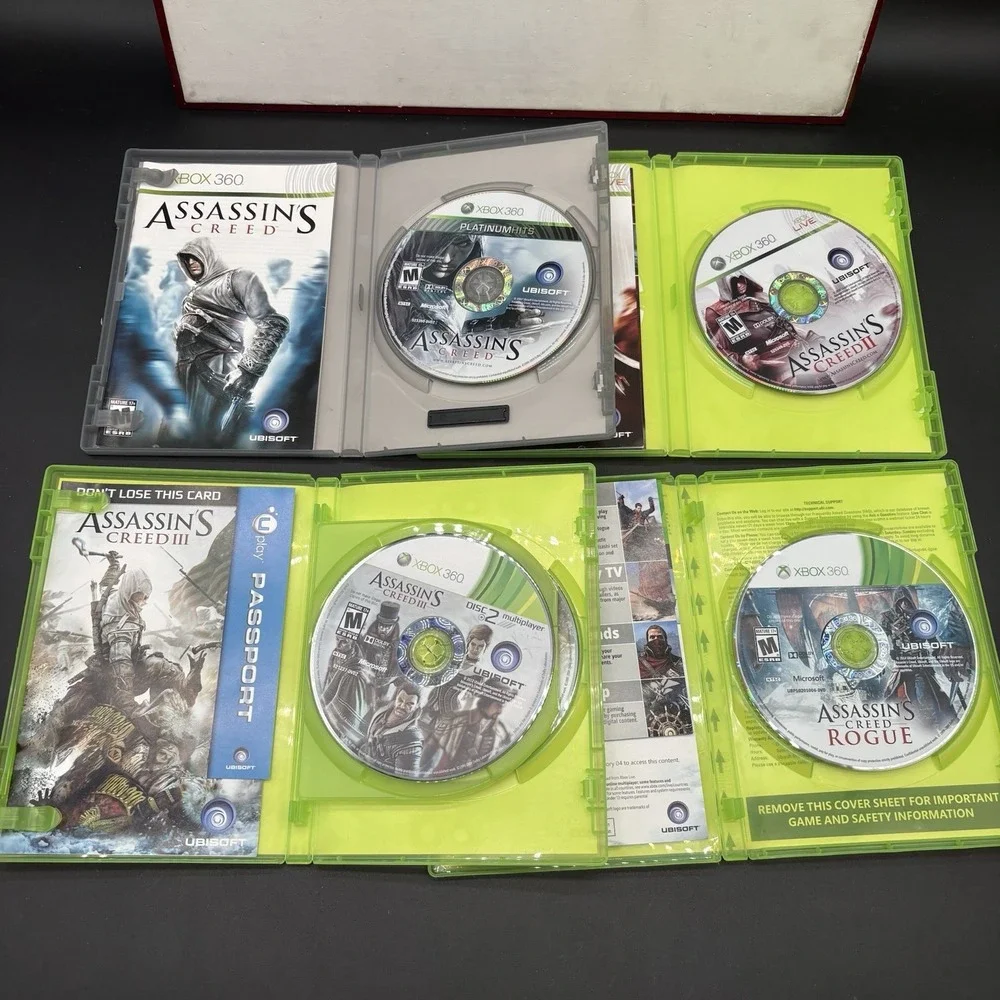 Assassin's‎ Creed I II III Rogue Xbox 360 Lot CIB Platinum Hits Limited Edition